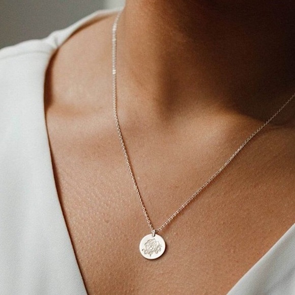 Peony November Birth Flower Engraved Boho Necklace - Picture 2 of 15